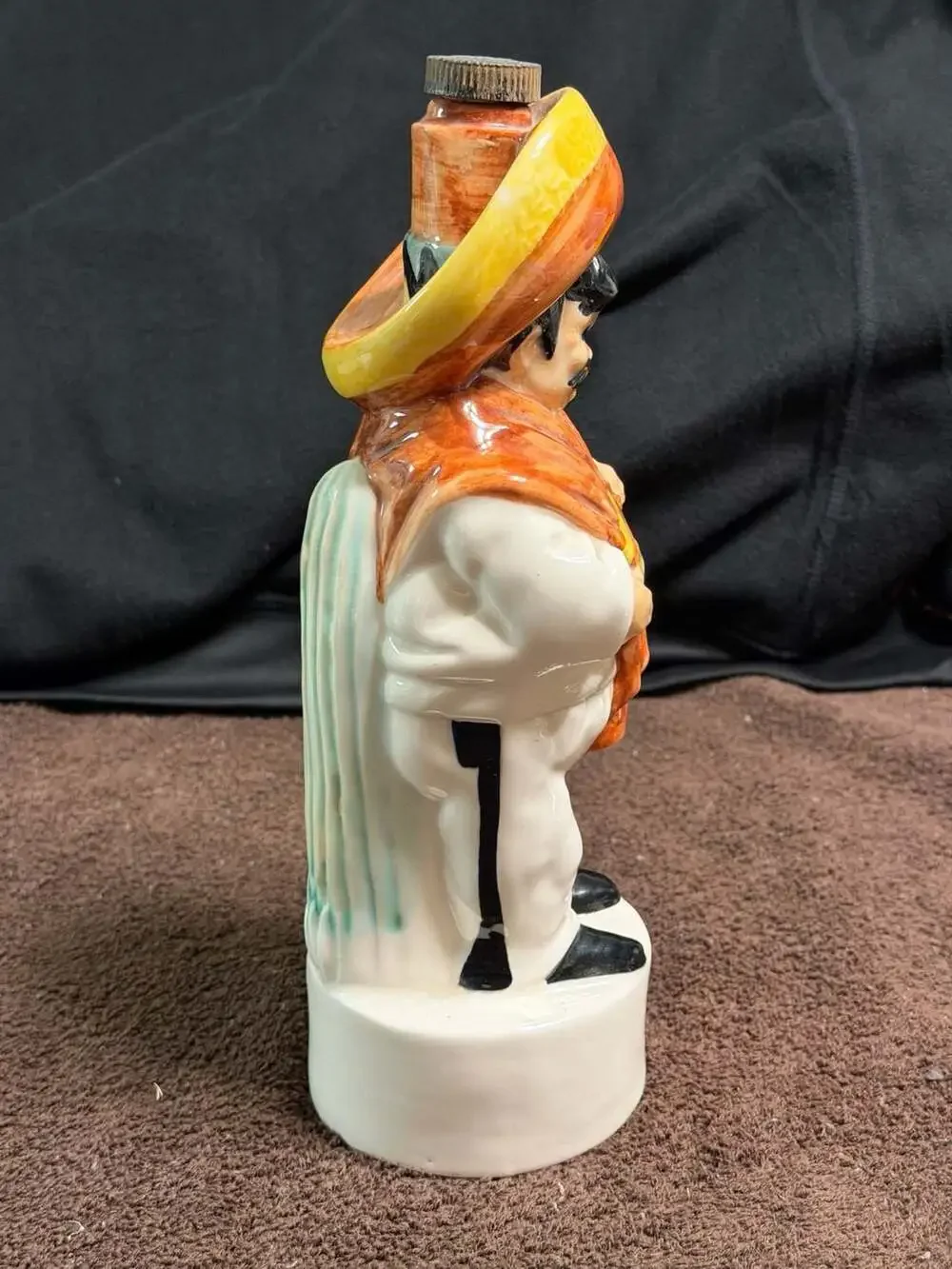 Vintage Ceramic Tequila Liquor Decanter Mexican Sombrero